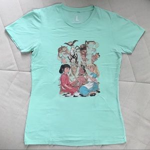 Spirited Away/Alice in Wonderland shirt mint green